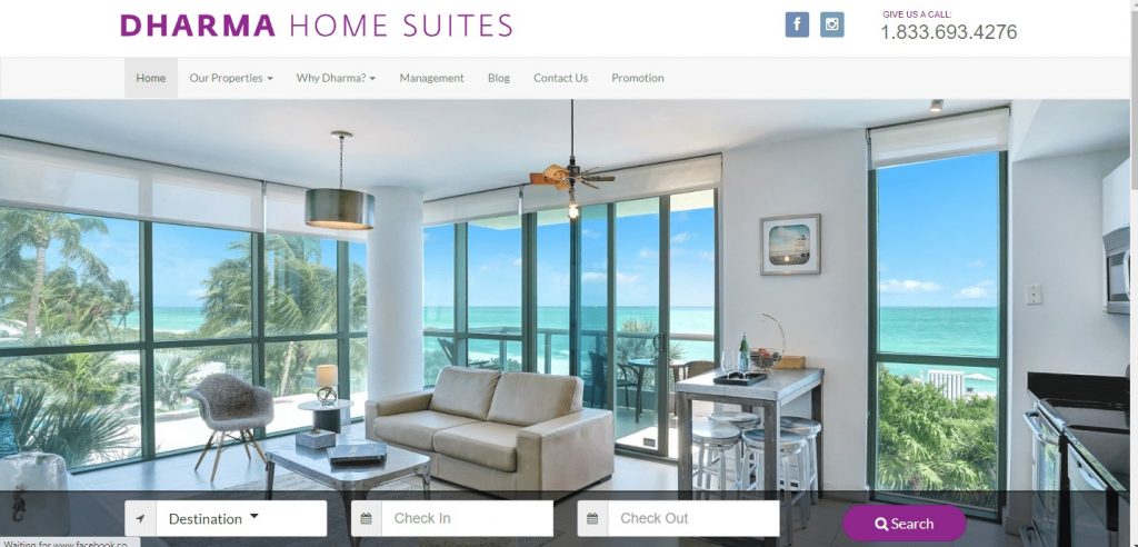 Dharmahomesuites website