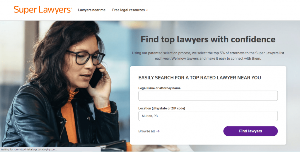 Profiles.Superlawyers website