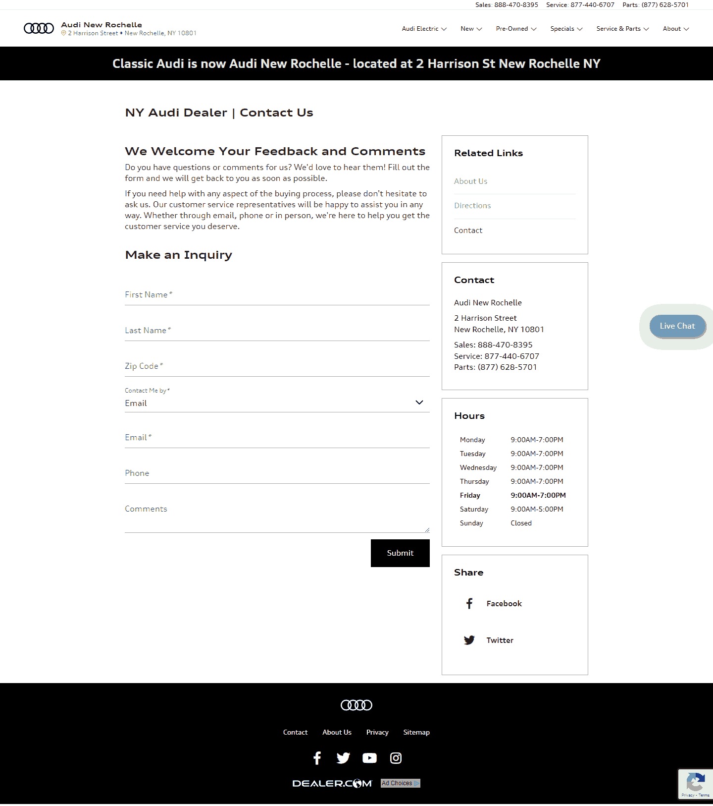Audi New Rochelle website Search Engine Optimization