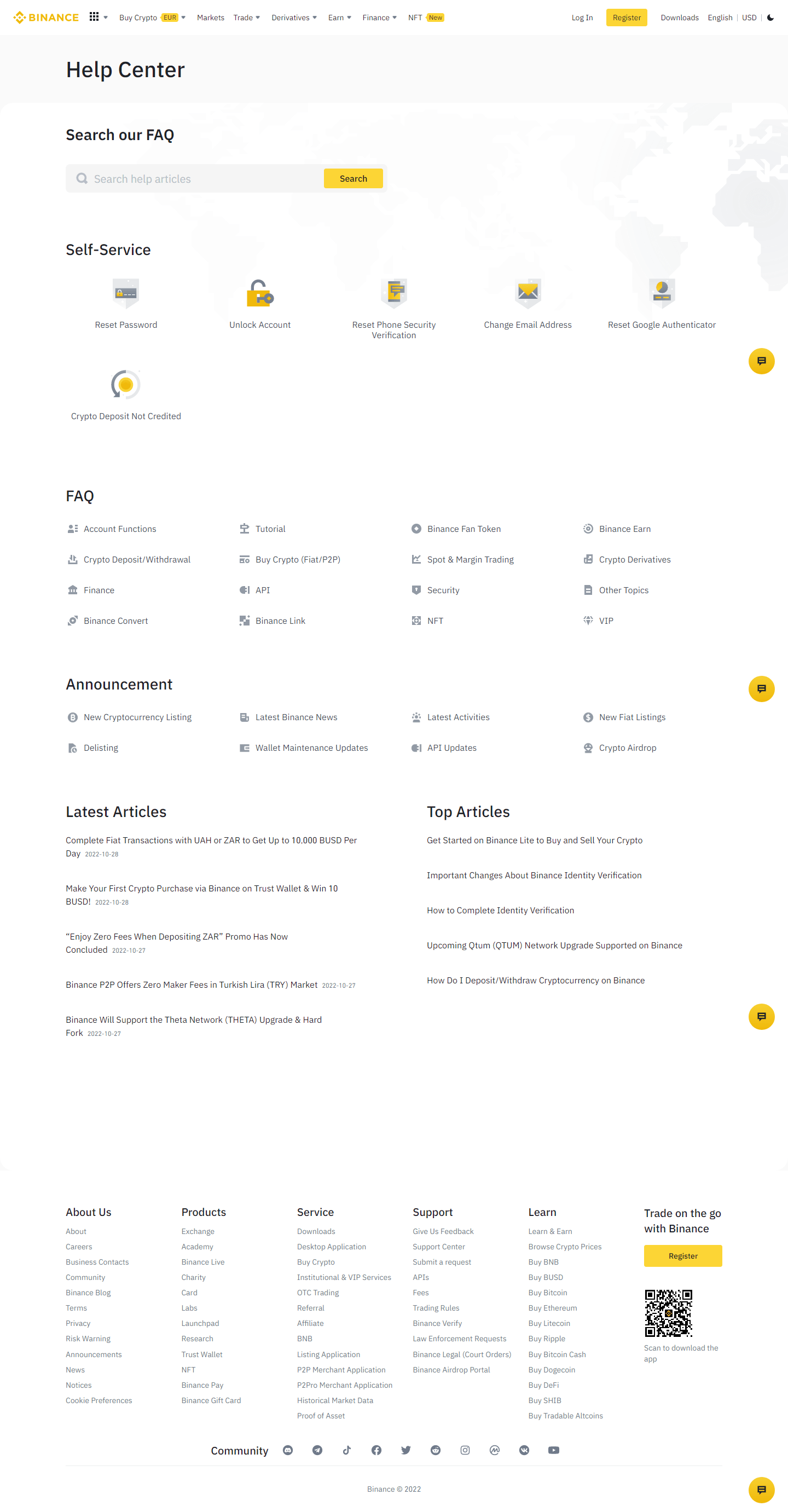 Binance website