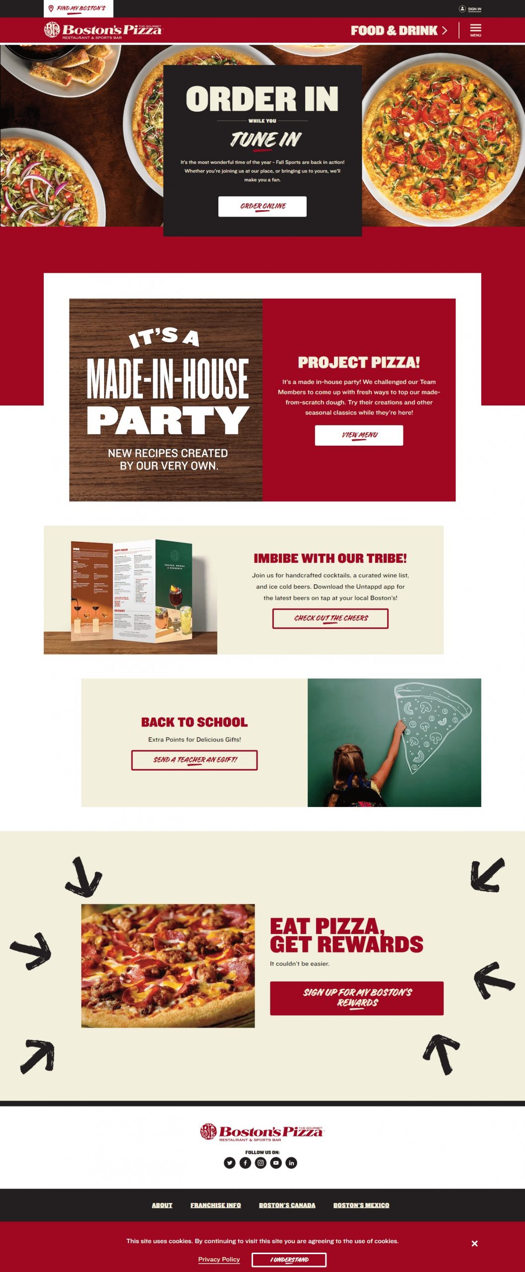 Boston Pizza Website Development​