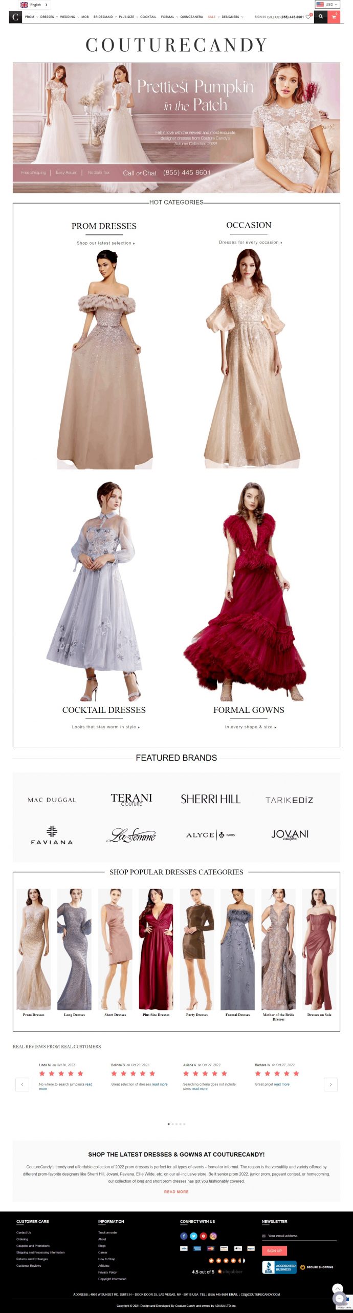 Couture Candy website Search Engine Optimization