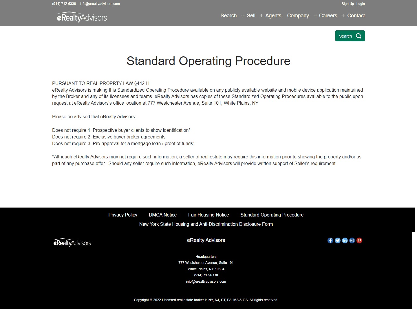 eReality adviser website portfolio