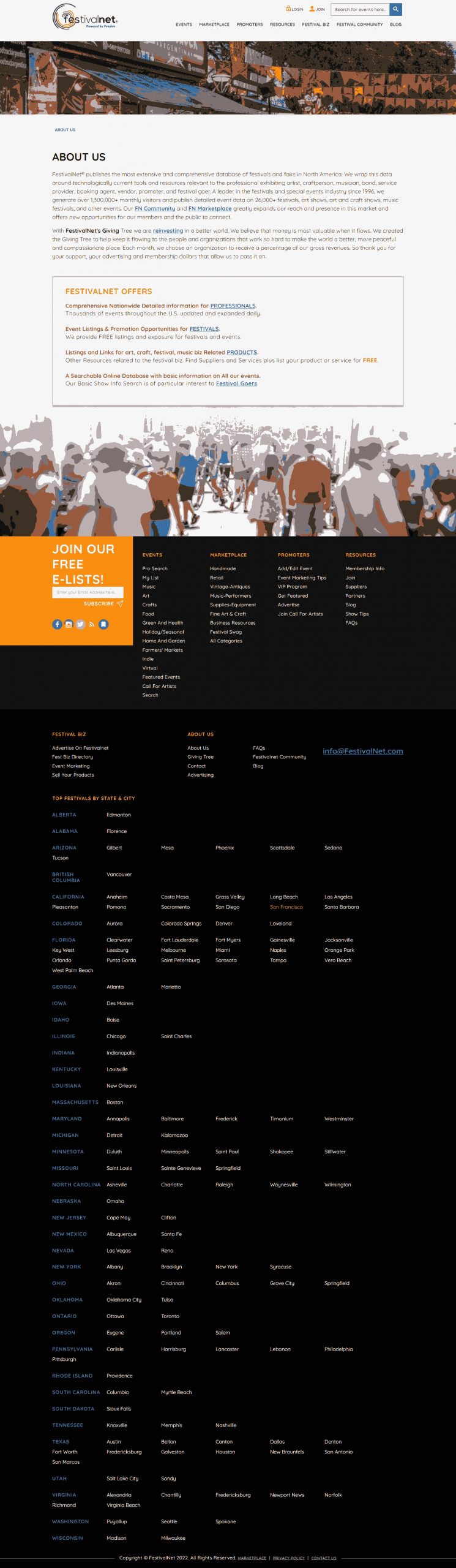 Festival Net website Search Engine Optimization