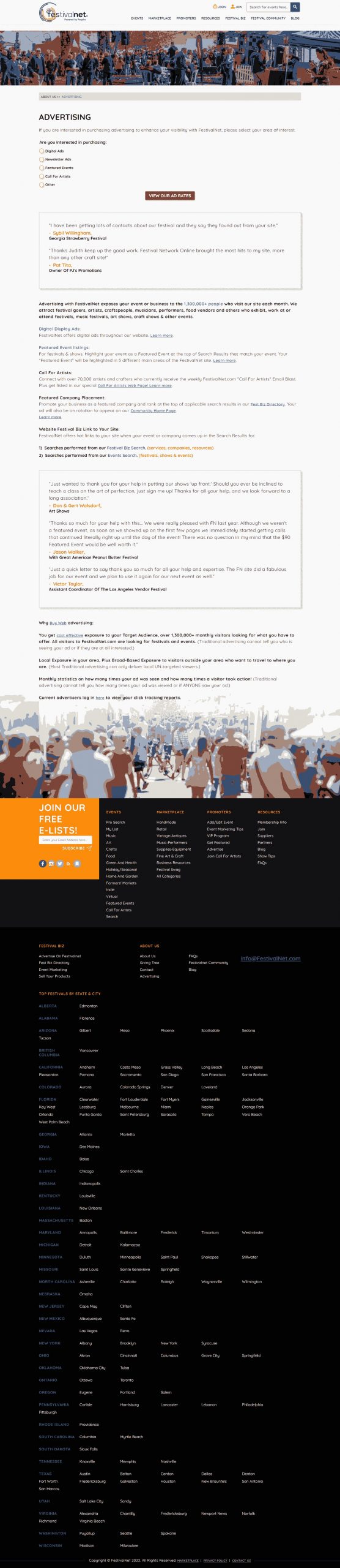 Festival Net website Search Engine Optimization