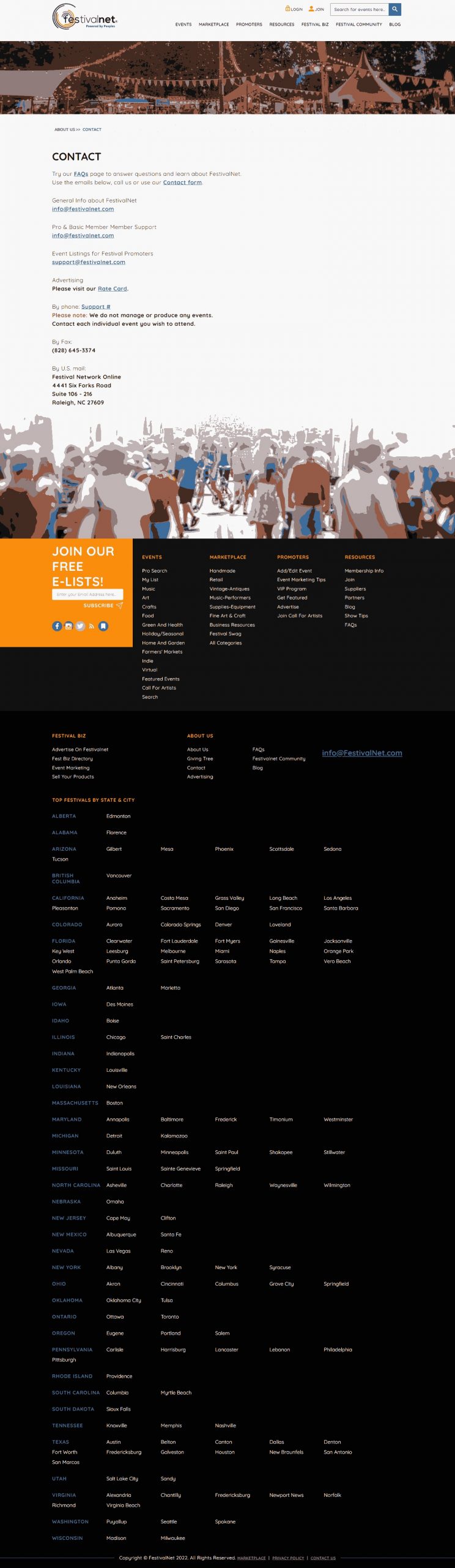 Festival Net website Search Engine Optimization