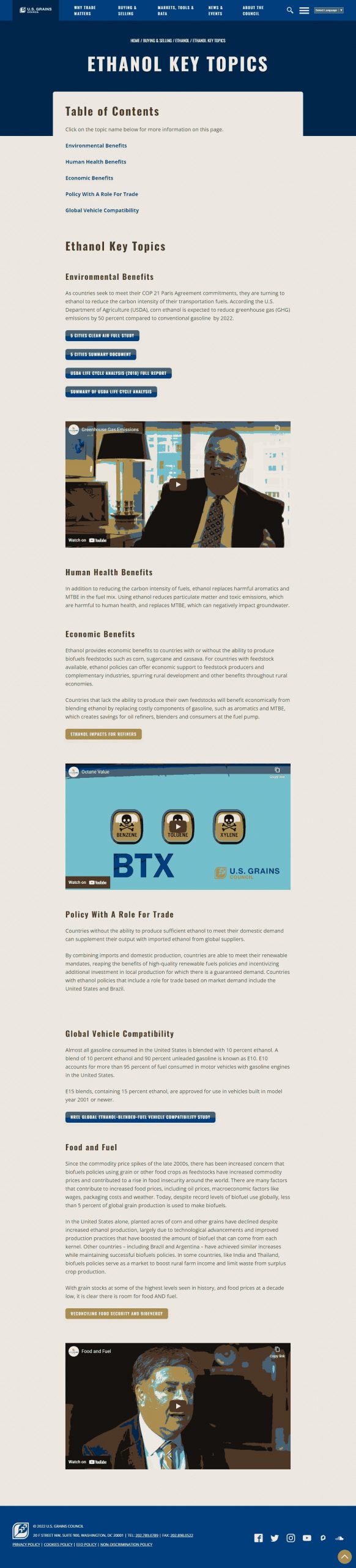 U.S.Grains Council Website Development​