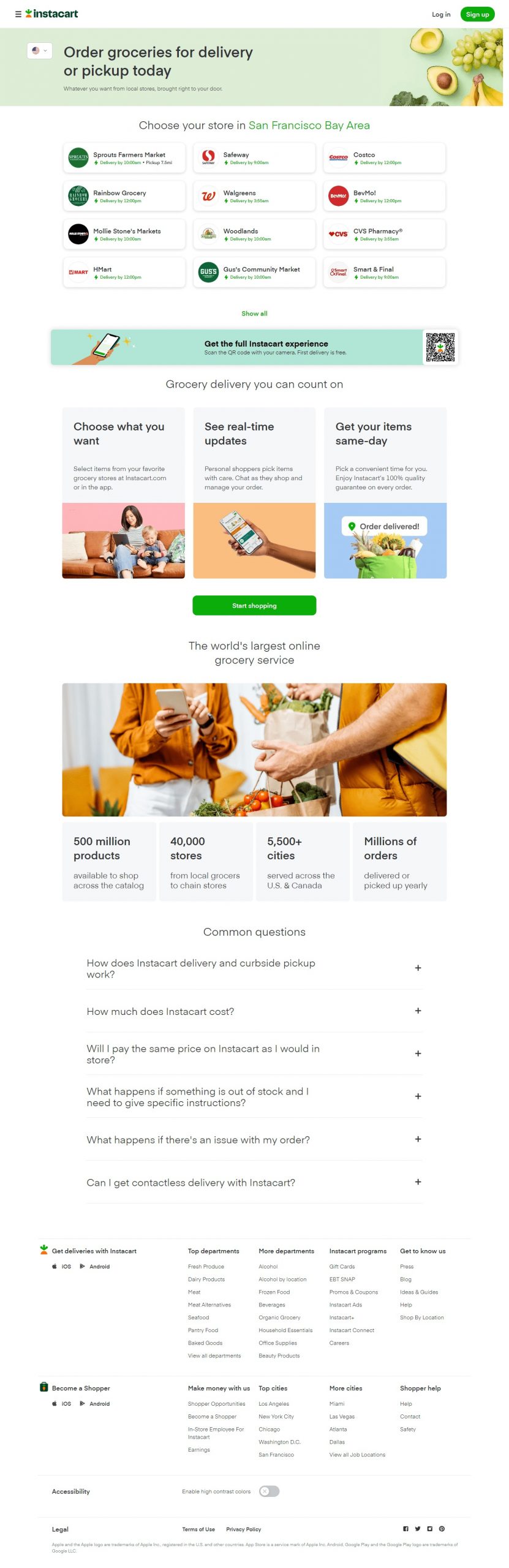 Instacart website Search Engine Optimization​
