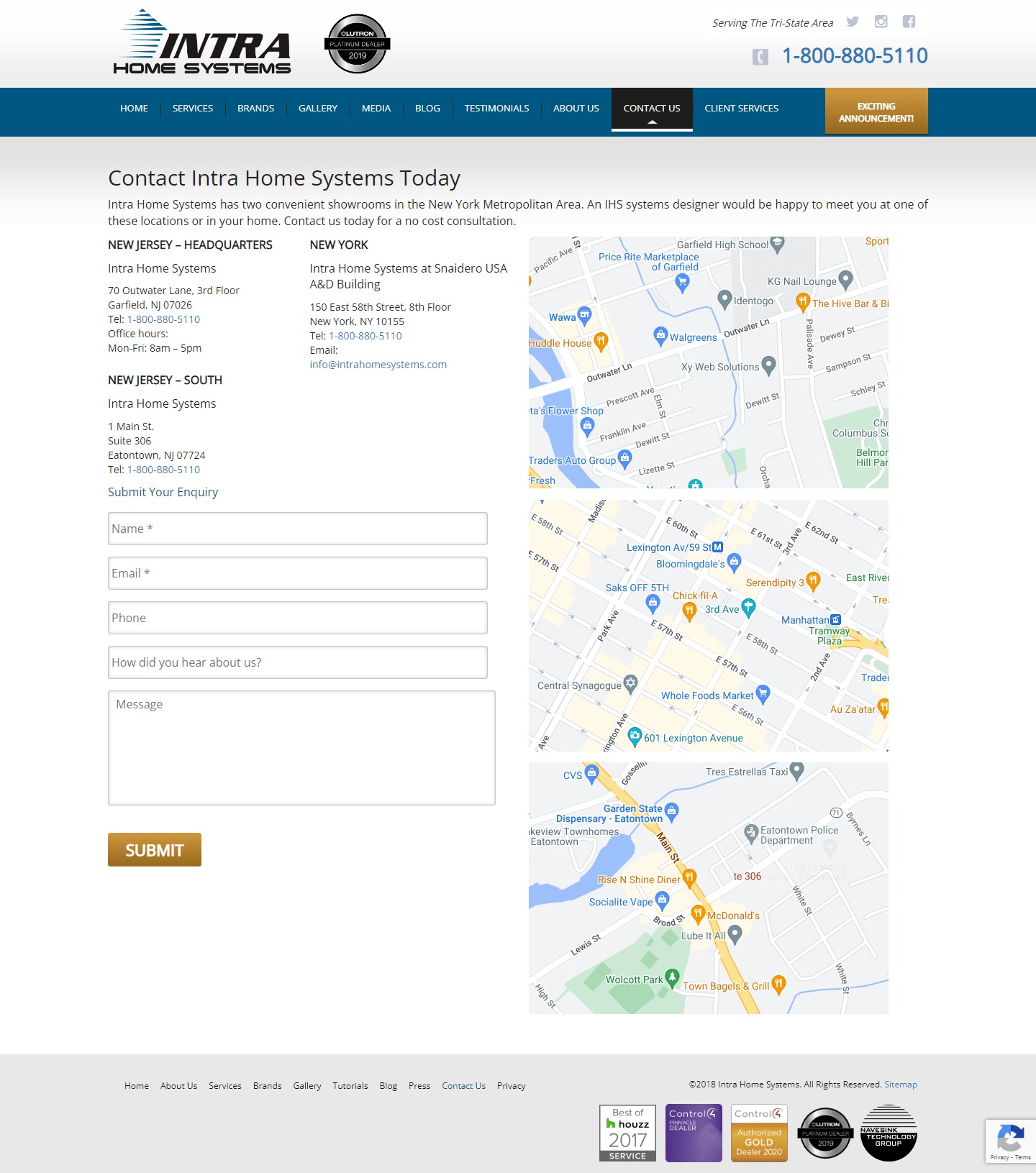 Intra Home Systems website Search Engine Optimization​