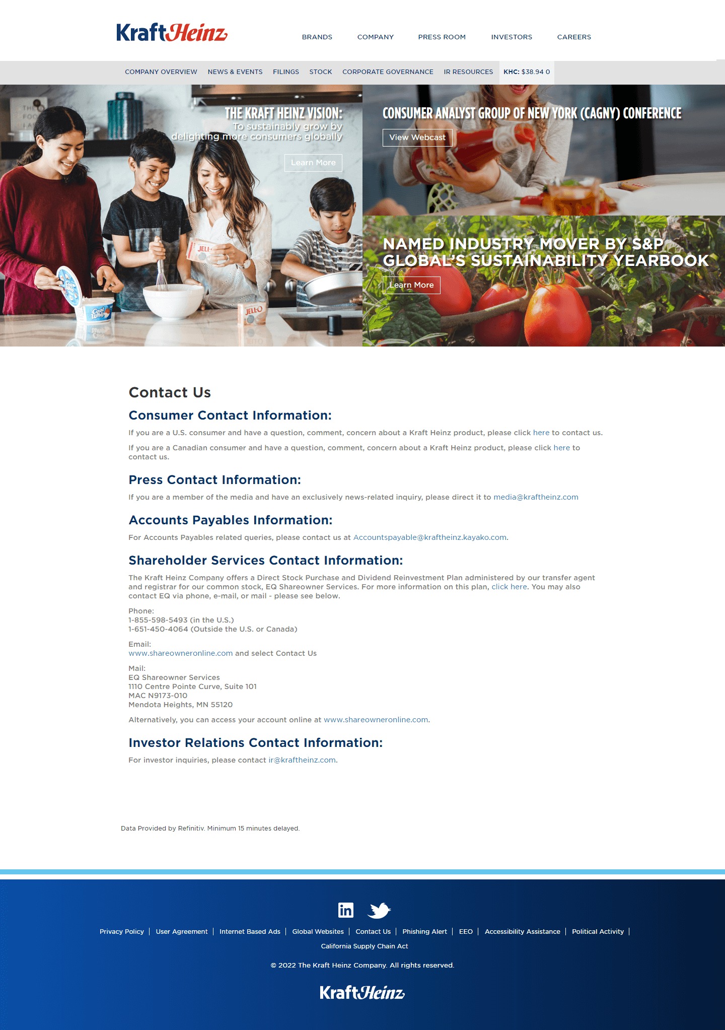 Kraft Heinz Company Website Development​