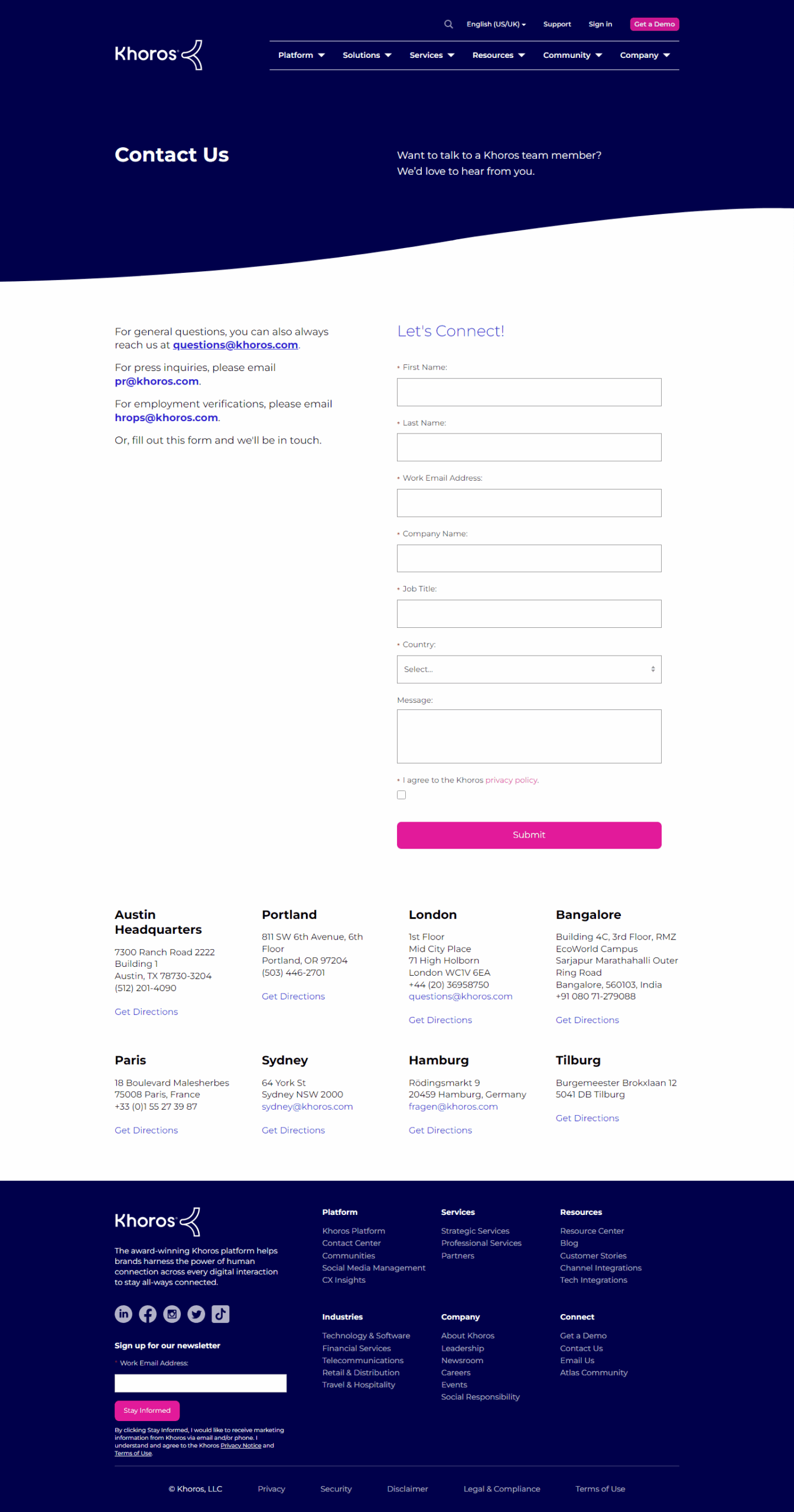 Khoros website Search Engine Optimization​