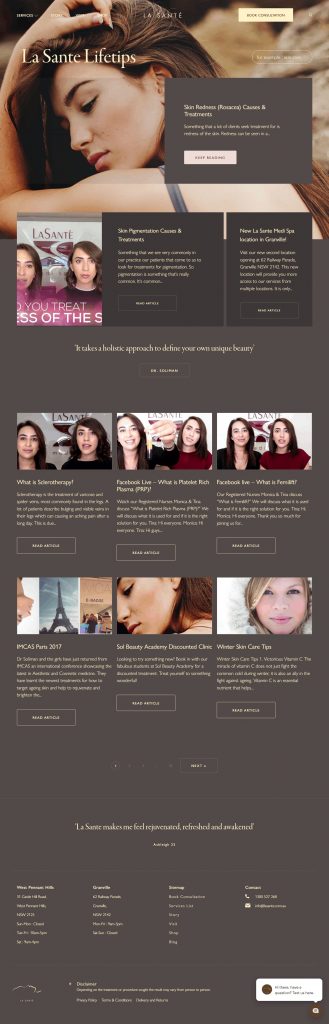 La Sante Website Development​