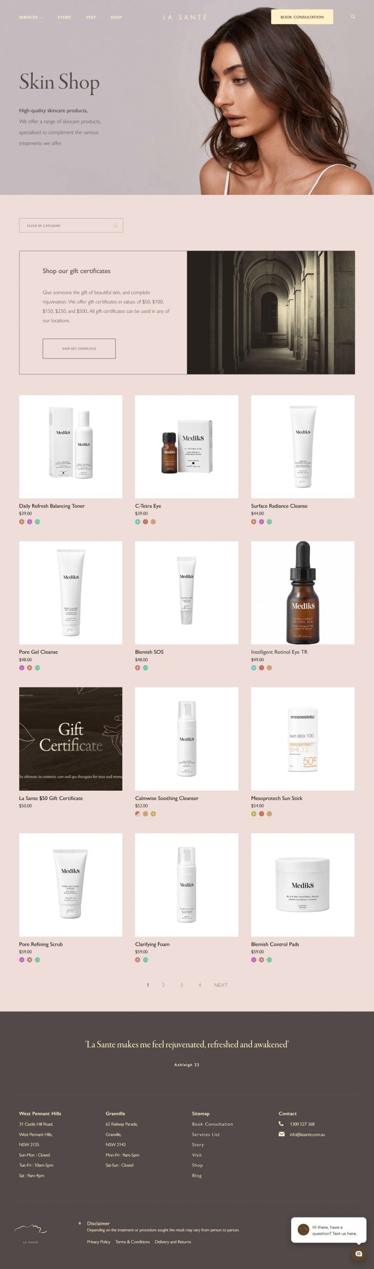 La Sante Website Development​