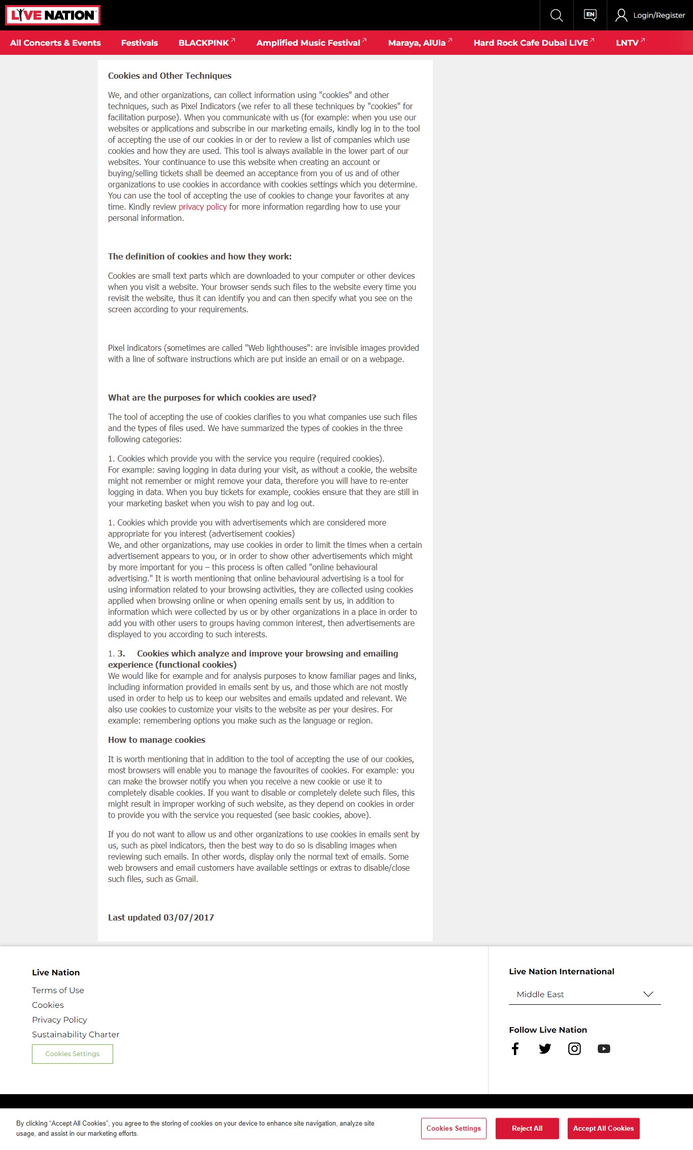 live nation Social Media Ads​