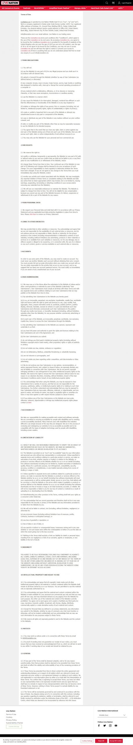 live nation Social Media Ads​