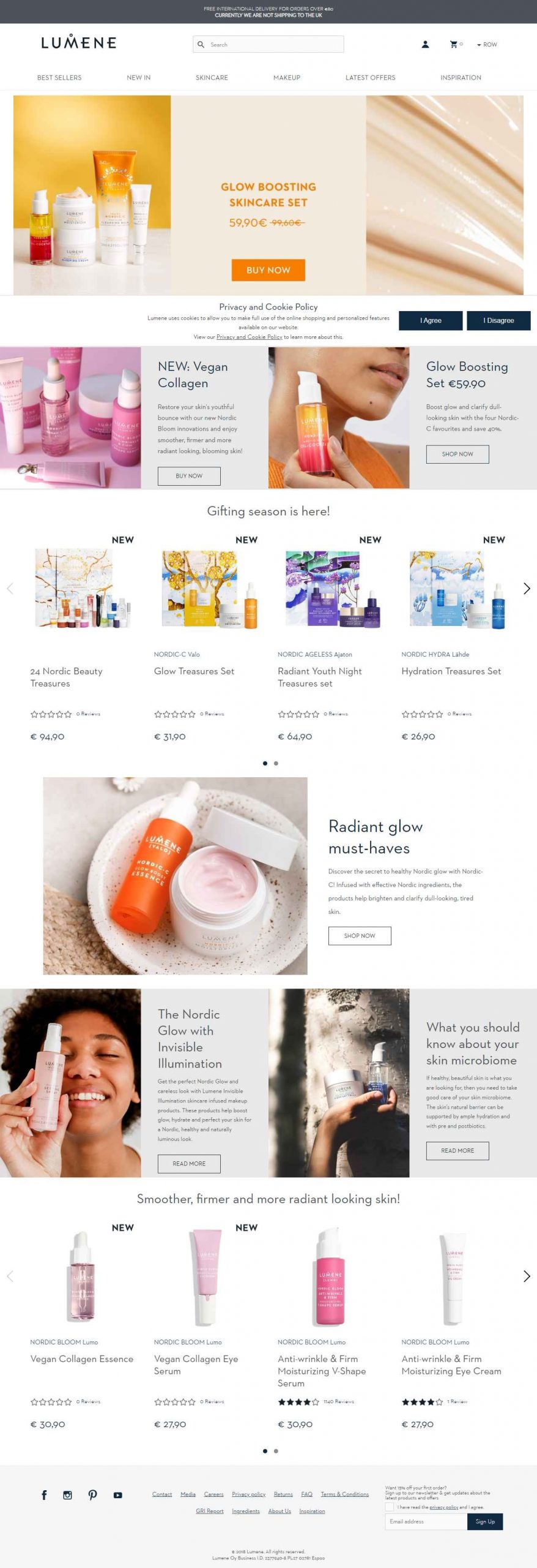 Lumene Website Design