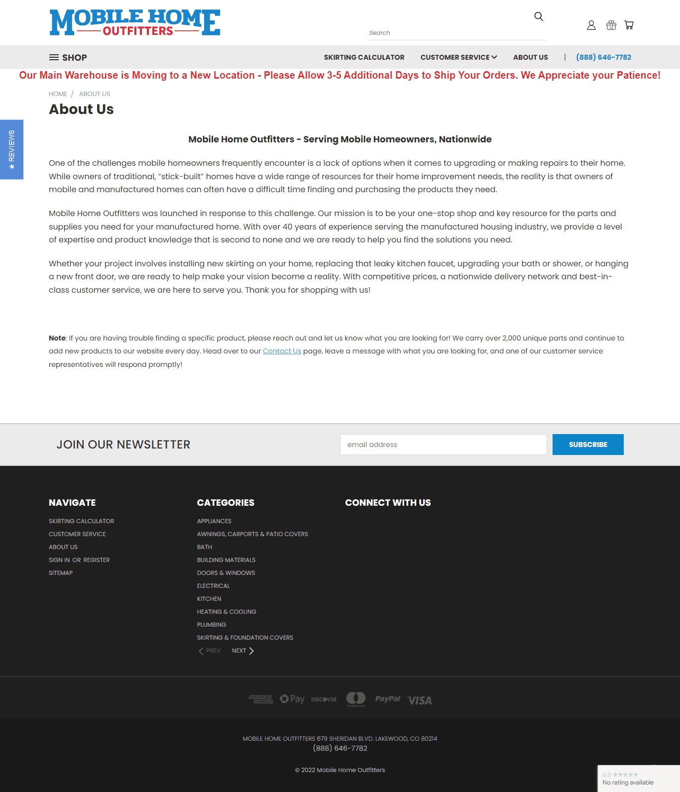 Mobile home outfitters Social Media Ads