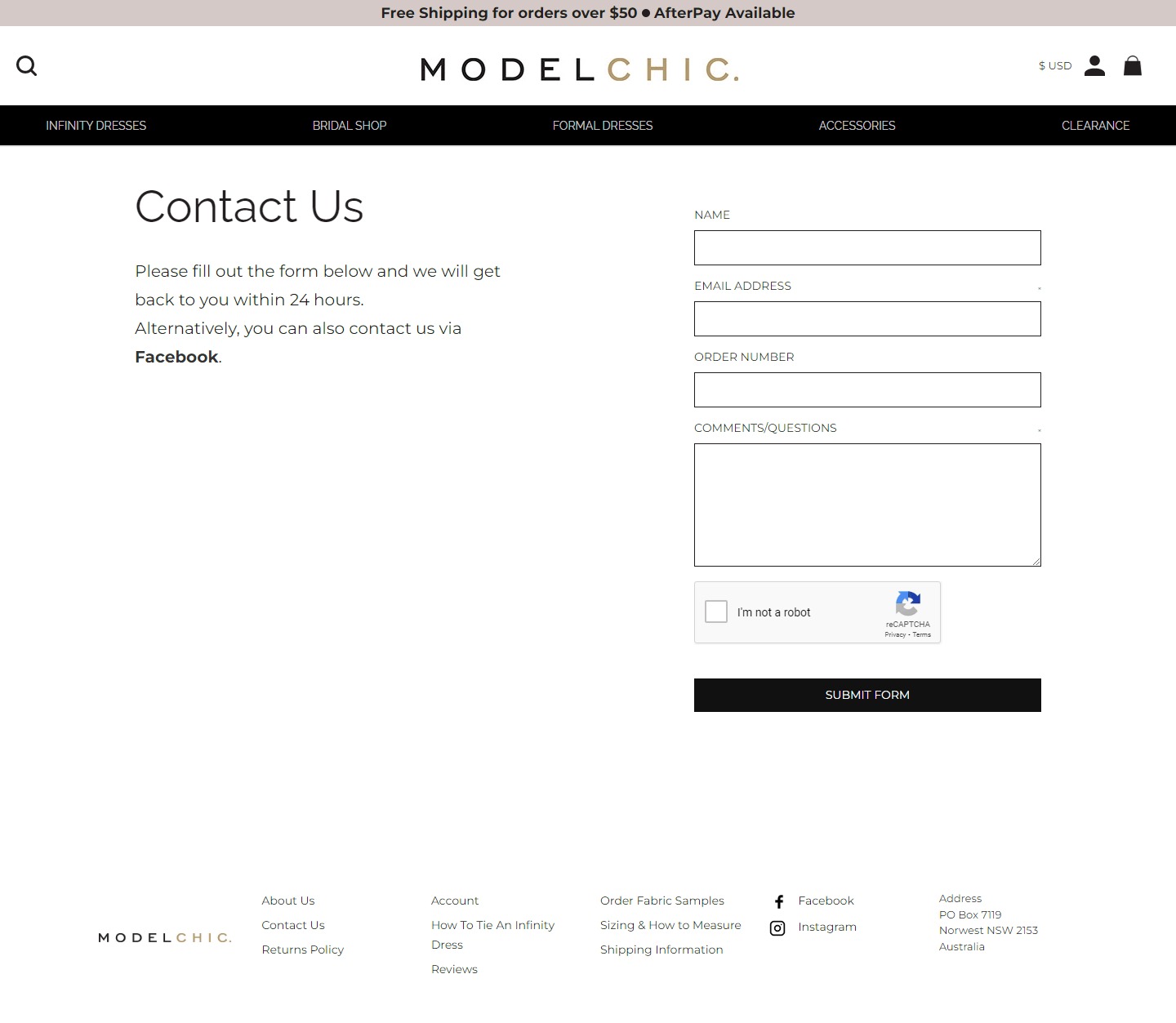 Model chic Social Meedia Ads