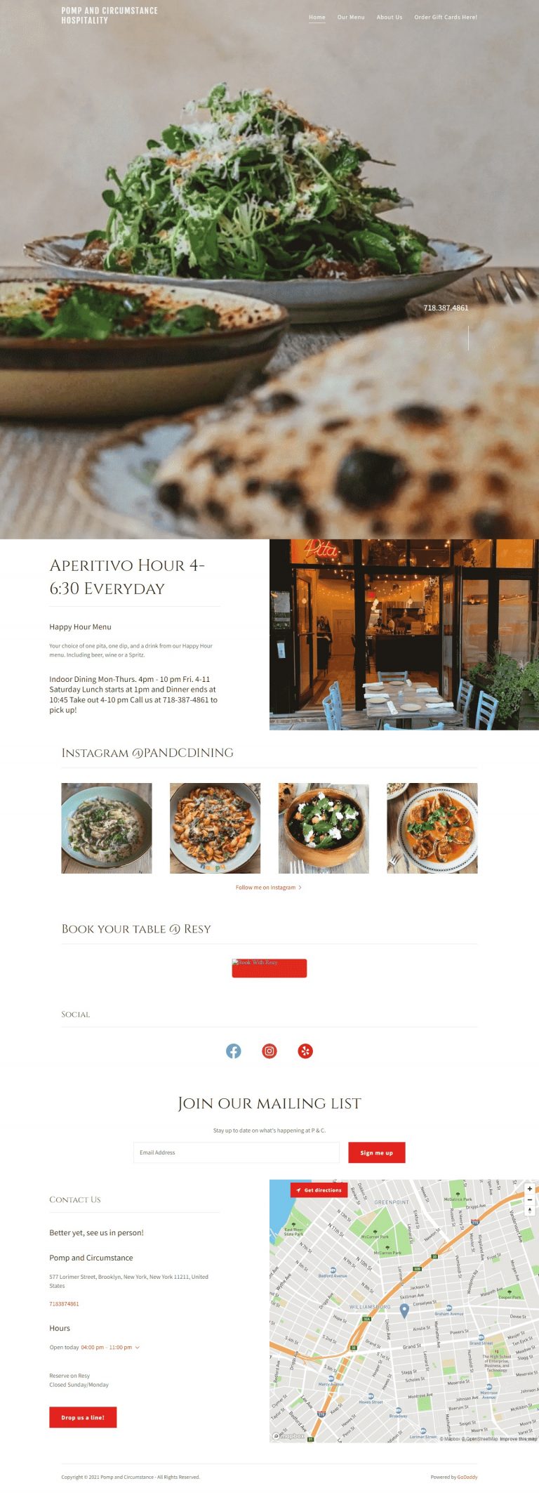 Pandcdining website Search Engine Optimization​