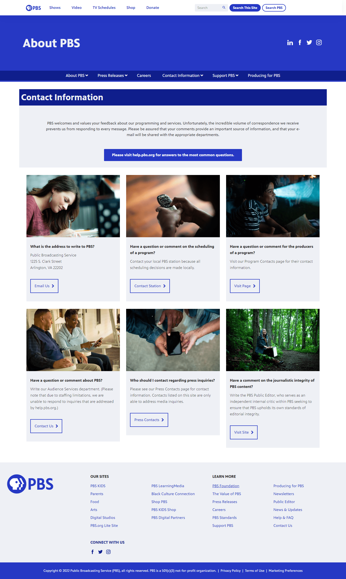 PBS Website portfolio