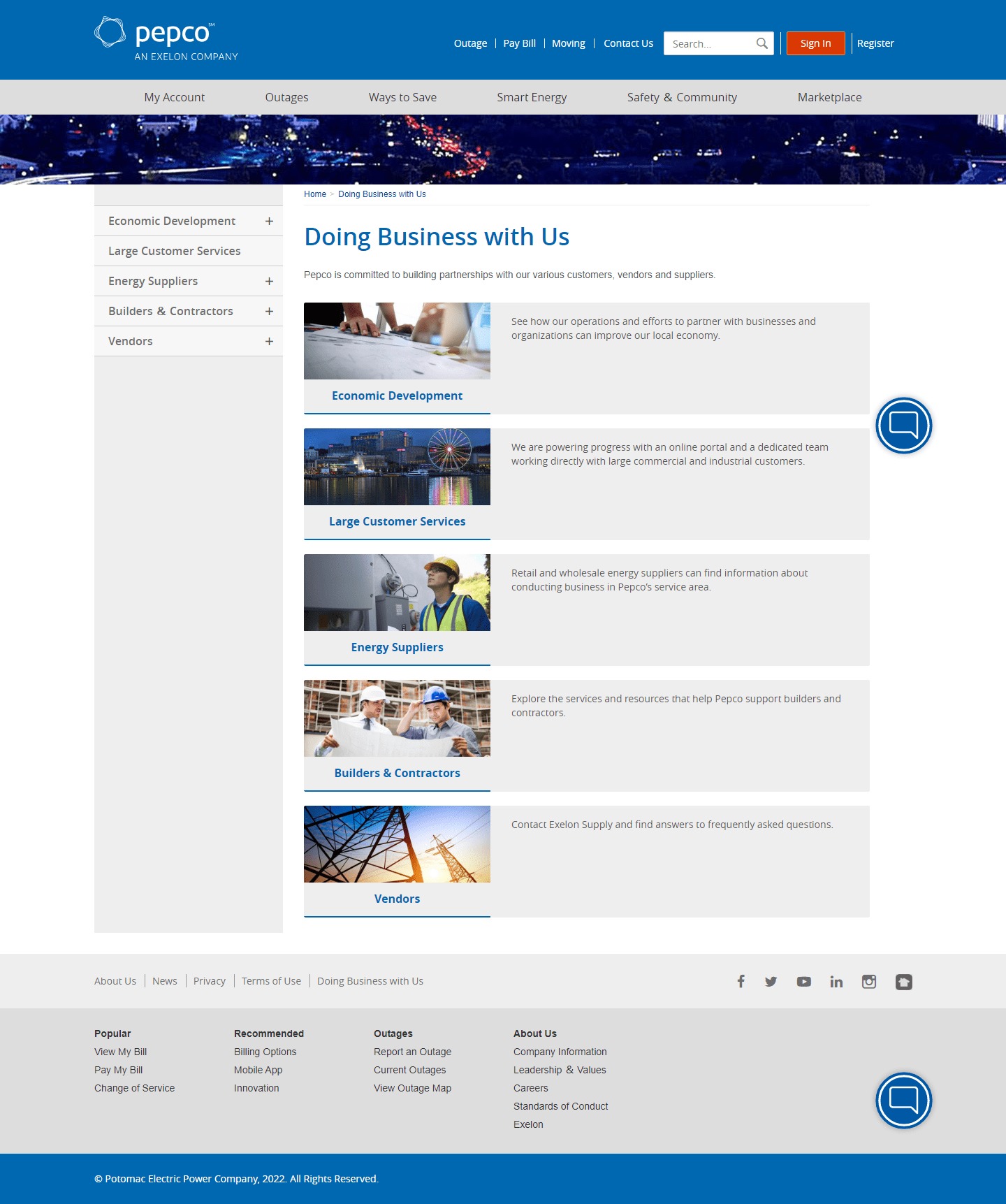 Pepco website Search Engine Optimization​