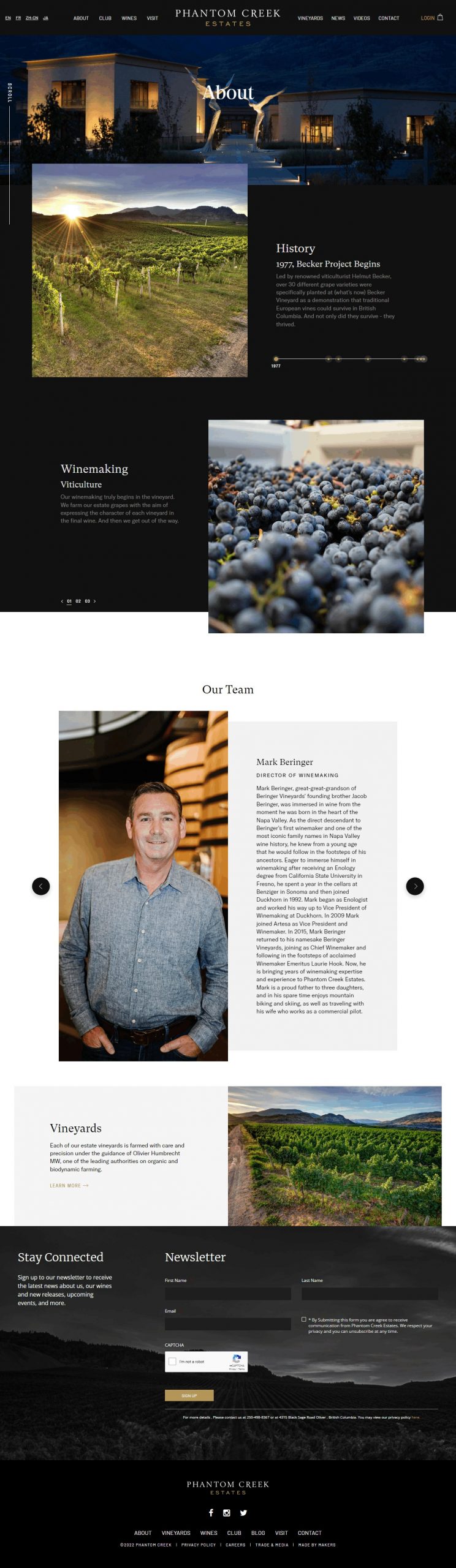 Phantom Creek Website Design​