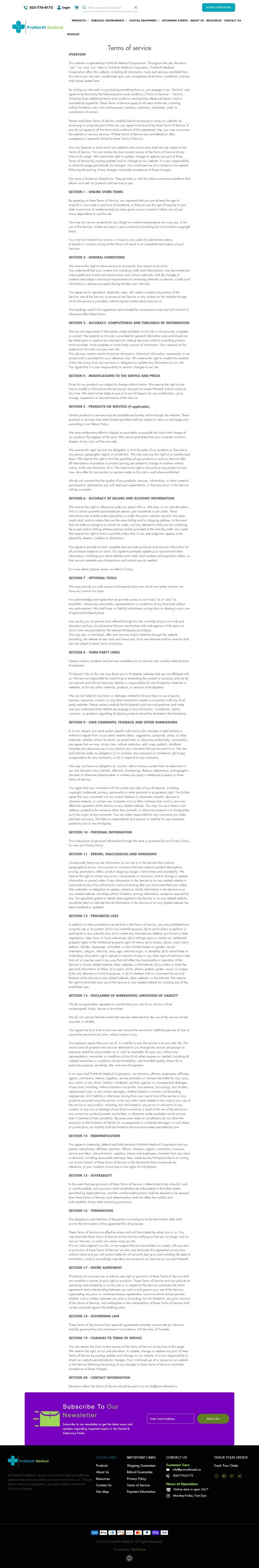 Pro North Medical Website Design​