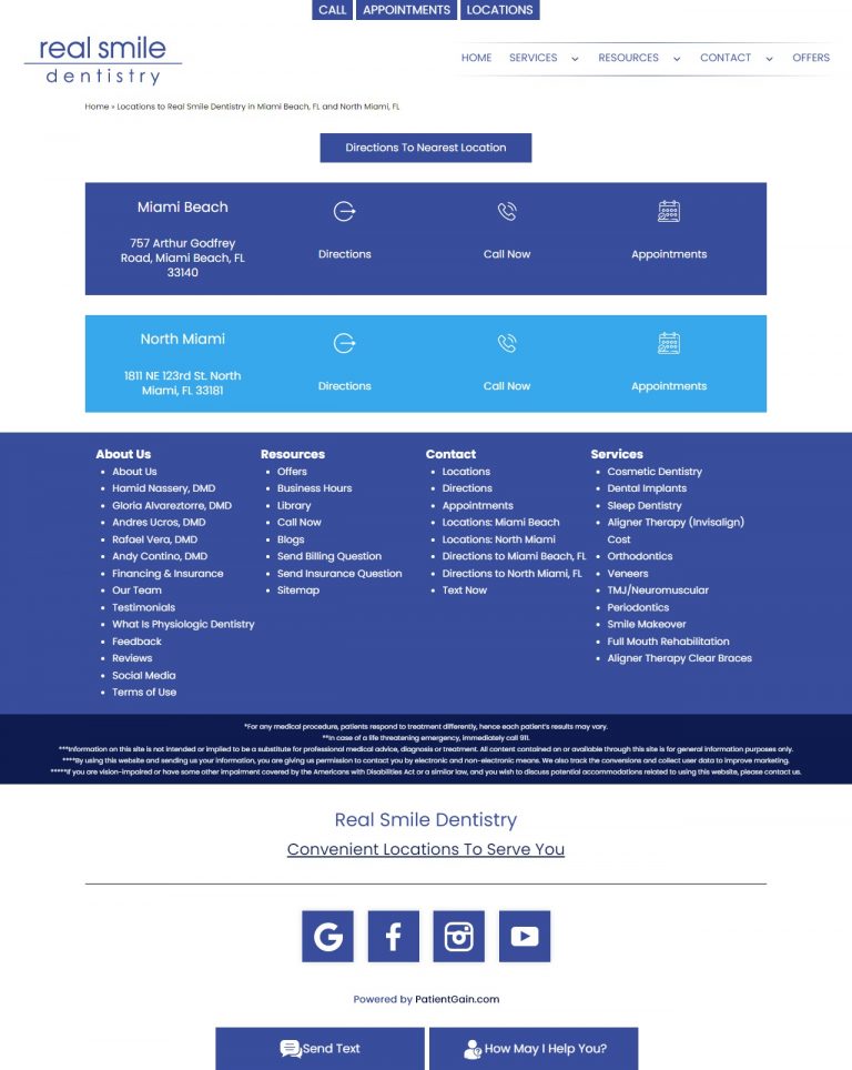 Real Smile Dentistry Website Design​