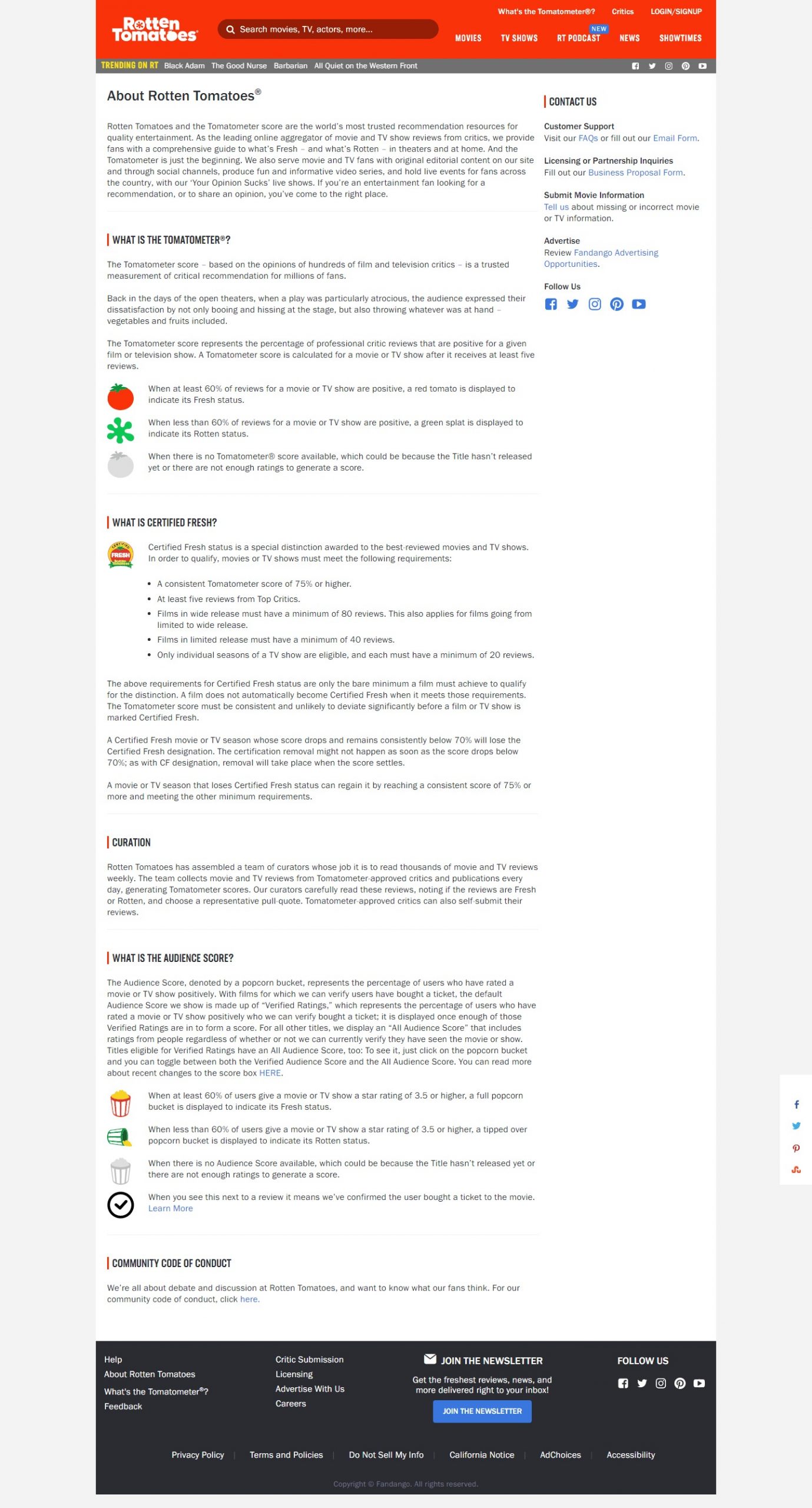 Rotten Tomatoes Website Development​