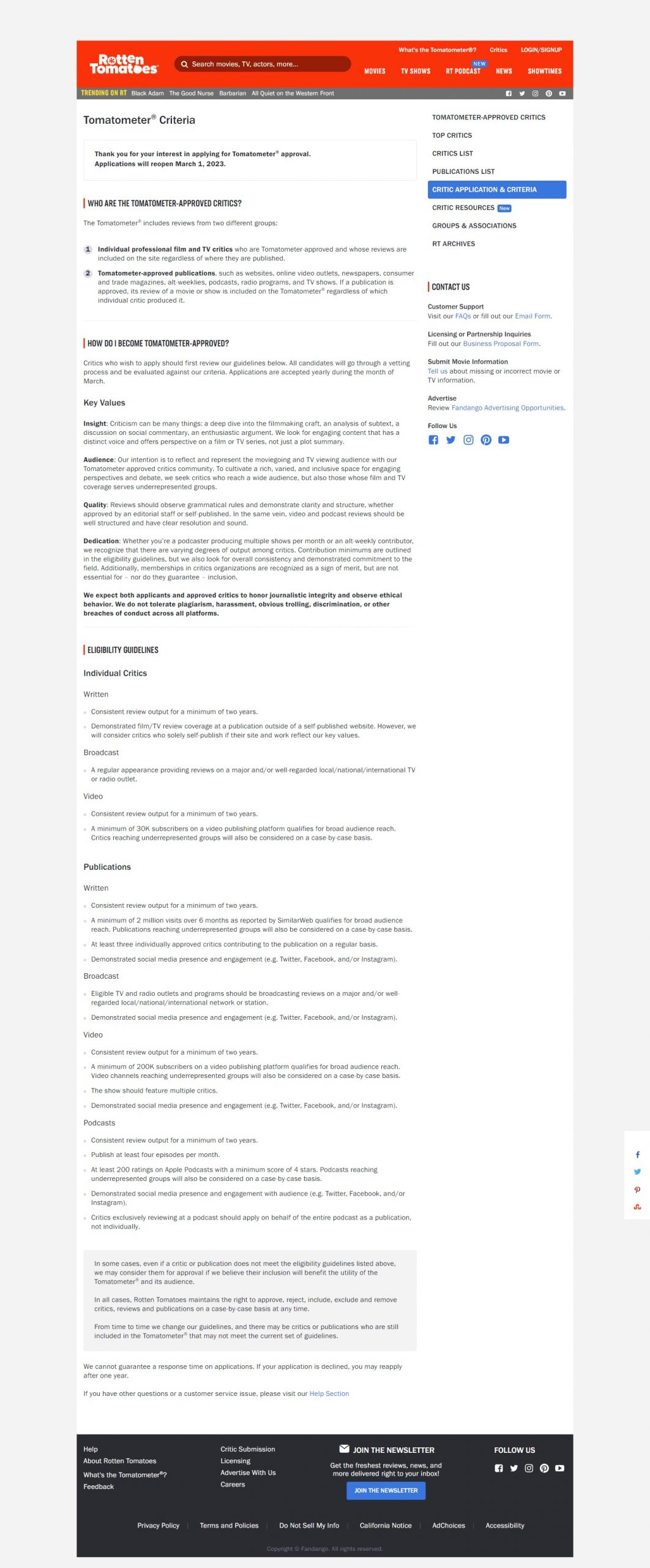 Rotten Tomatoes Website Development​