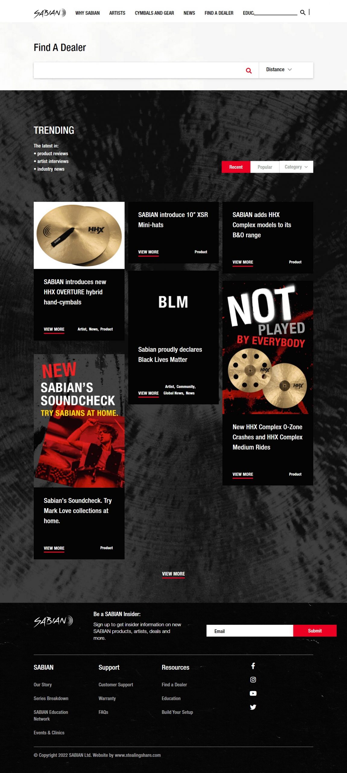 Sabian Website Development​