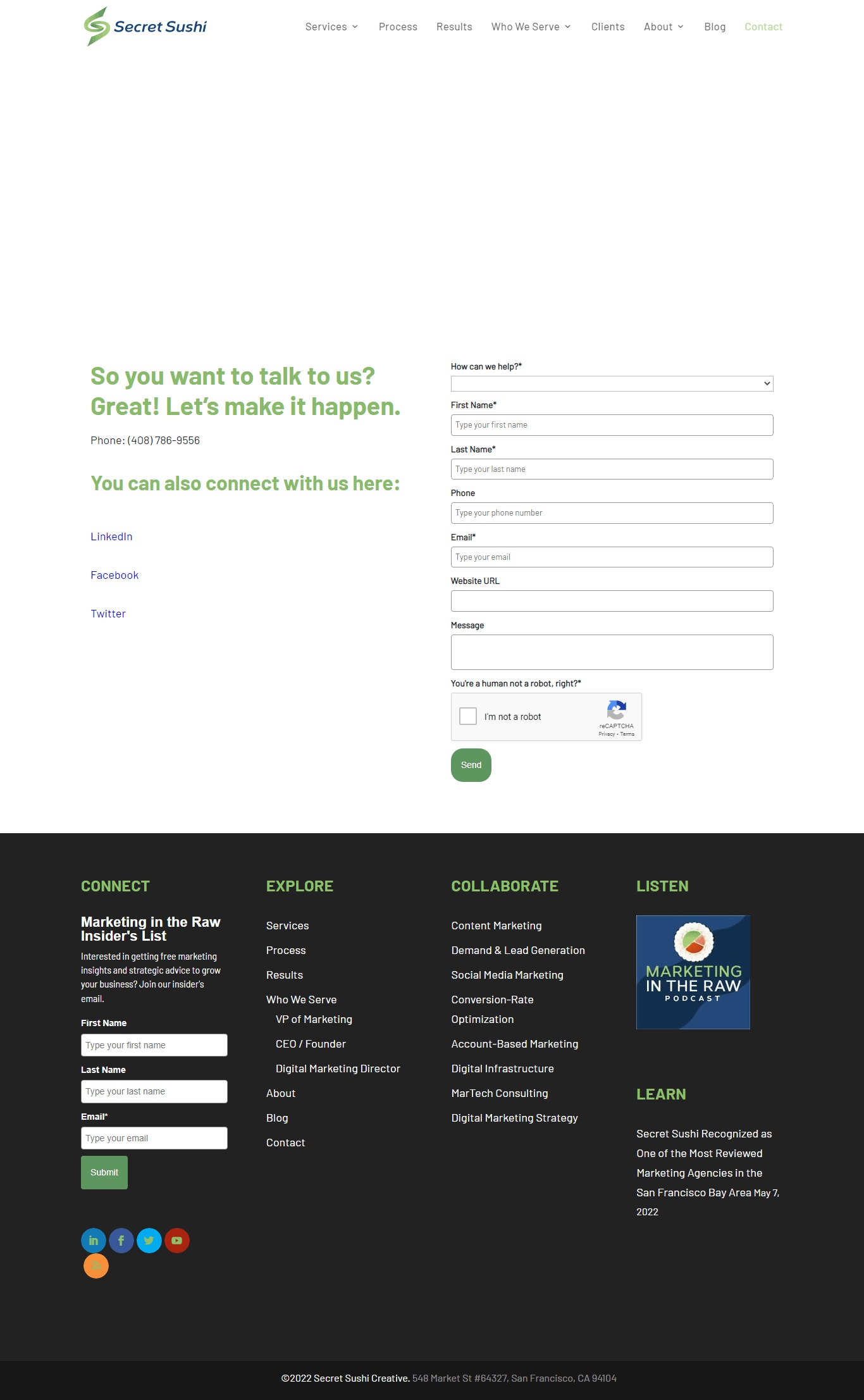 Secret sushi Social Media Ads