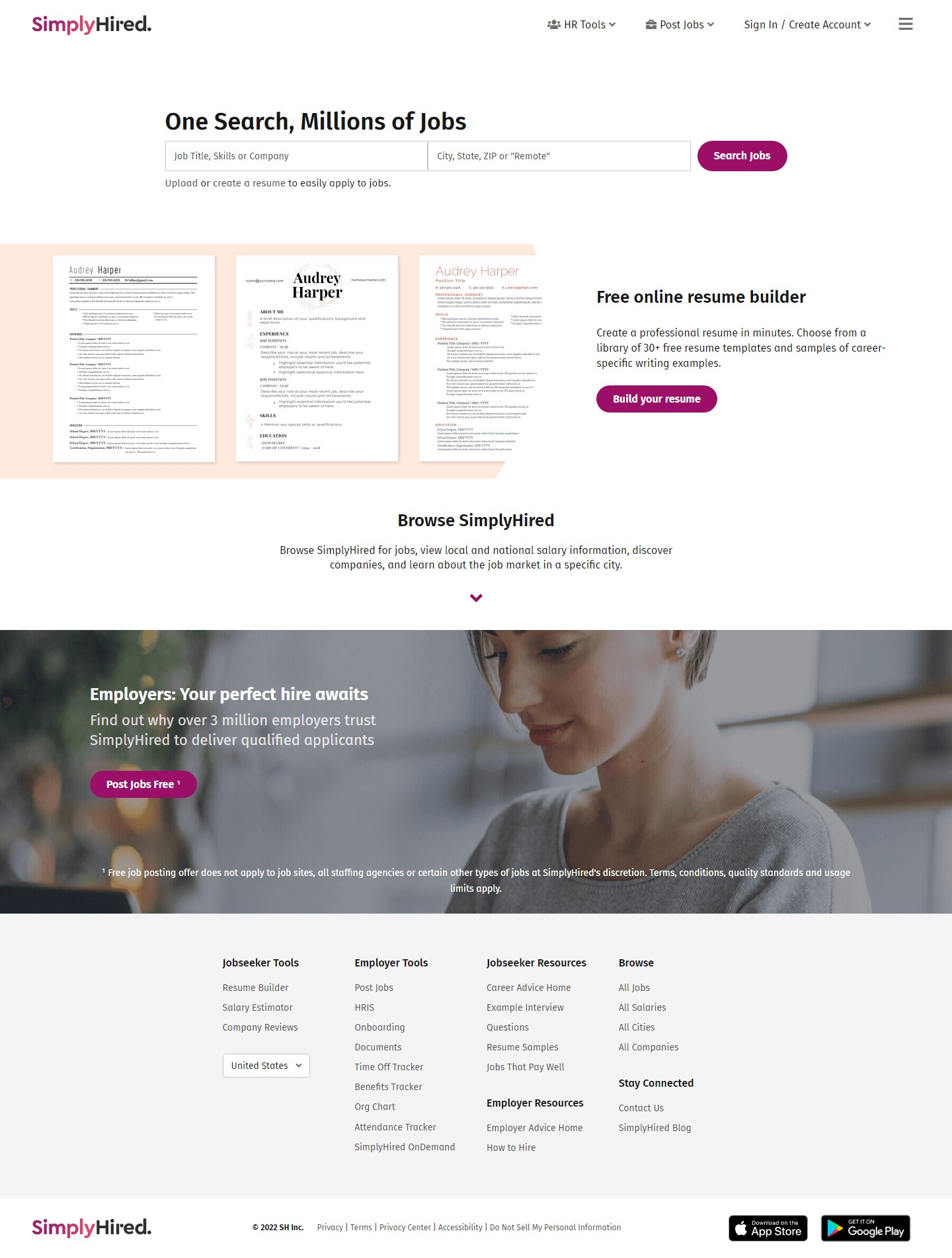 Simply Hired website Search Engine Optimization​