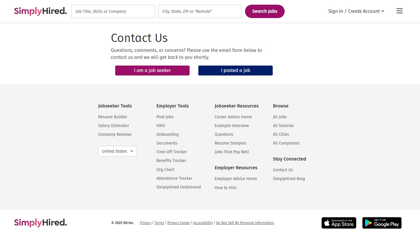 Simply Hired website Search Engine Optimization​