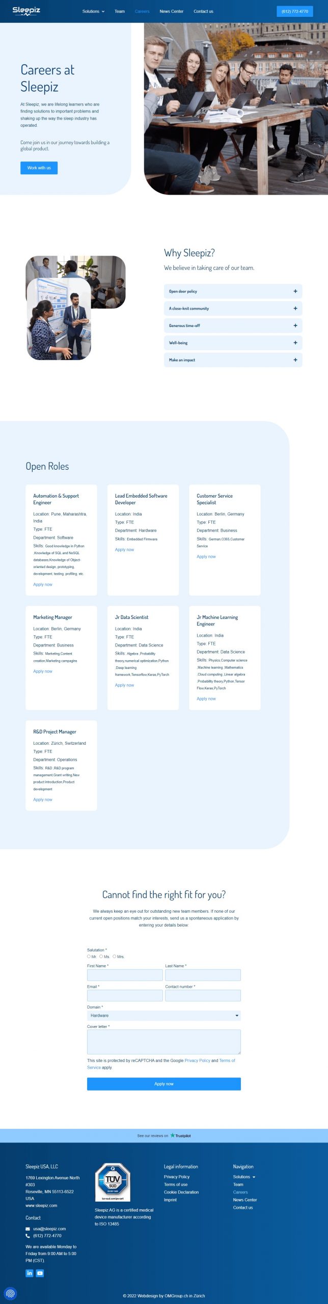 Sleepiz Website Design