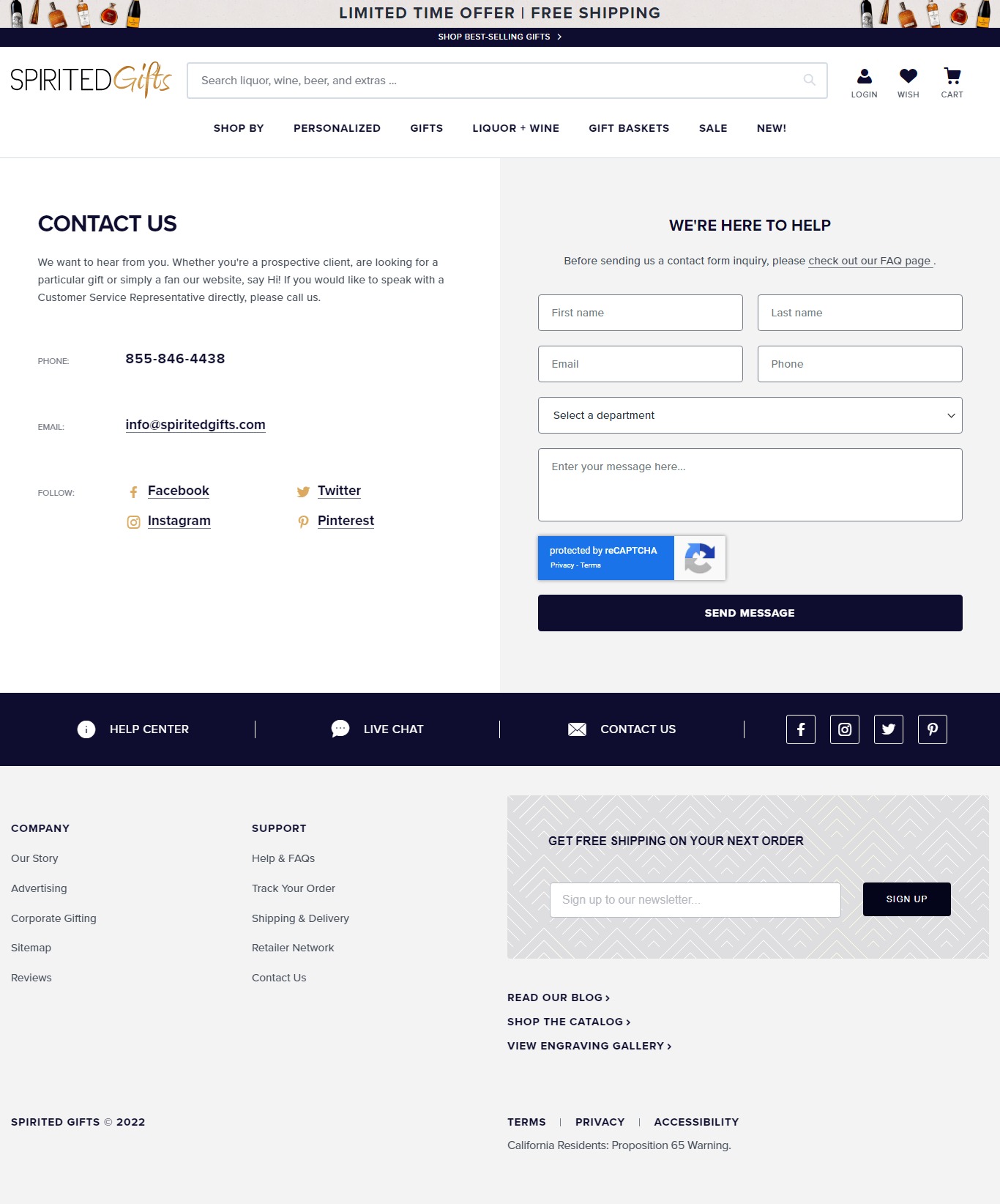 Spirited Gifts Website Copy and Content Writing​