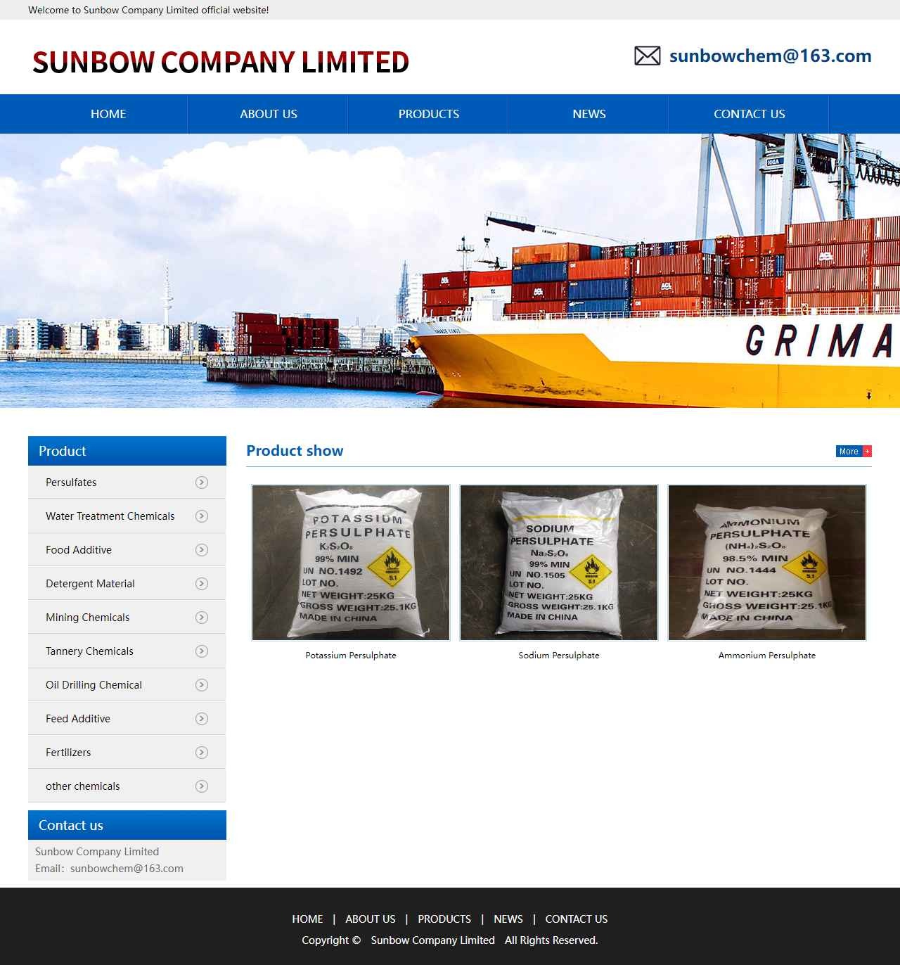 Sunbow Company limited website design​