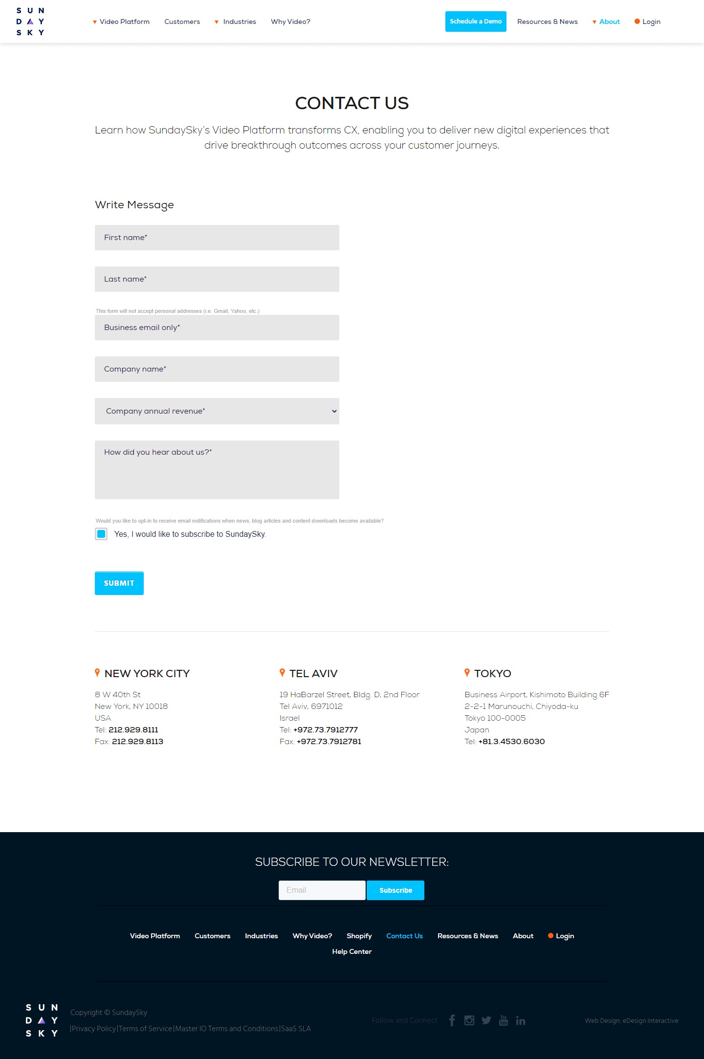 Sunday Sky Website Development​