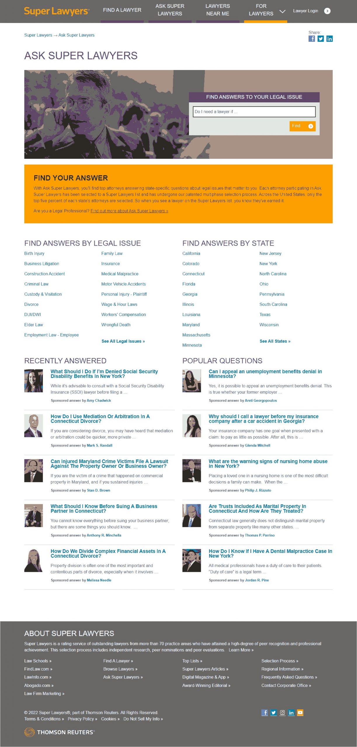 Super lawyers Website Copy and Content Writing​