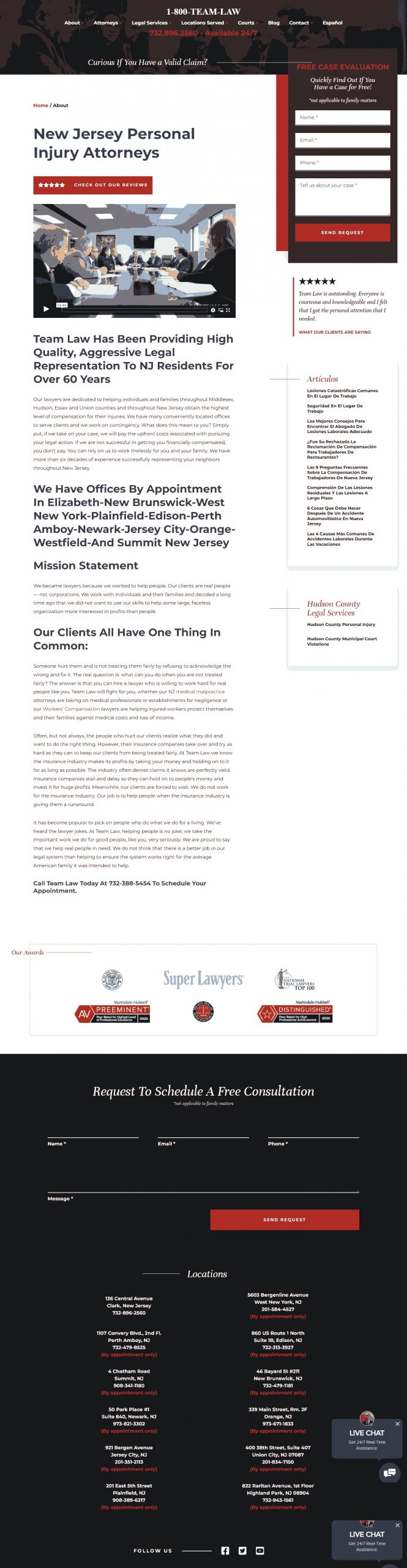 Team Law Website Copy and Content Writing​