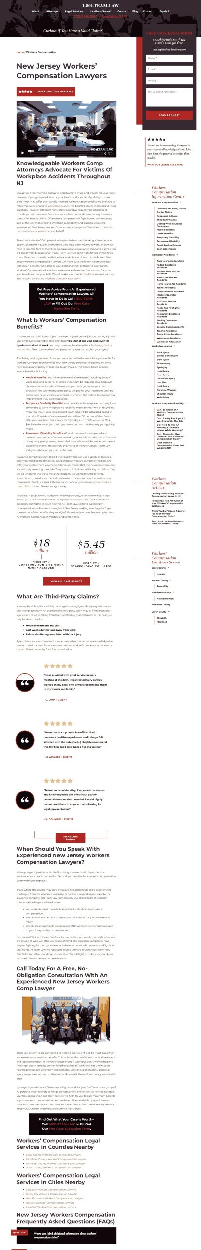 Team Law Website Copy and Content Writing​