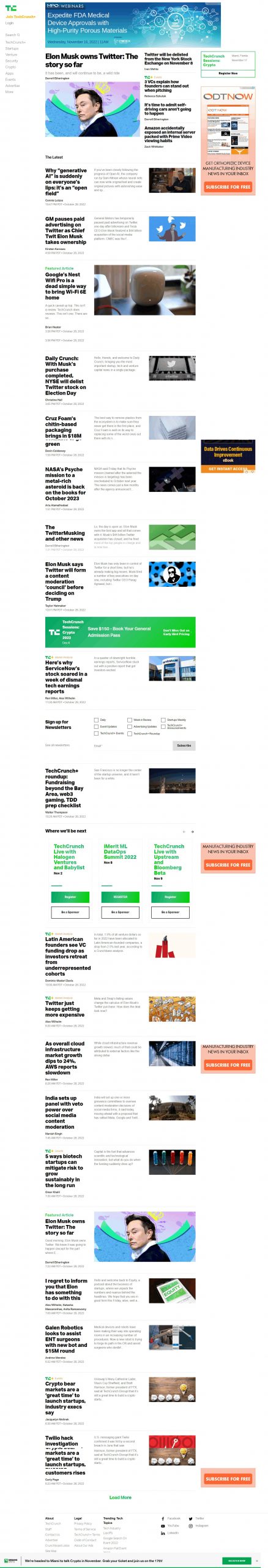 Tech Crunch Website Search Engine Optimization