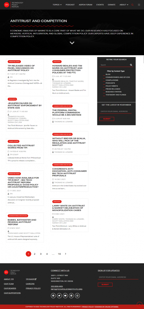 Technology Policy Institute Digital Marketing​