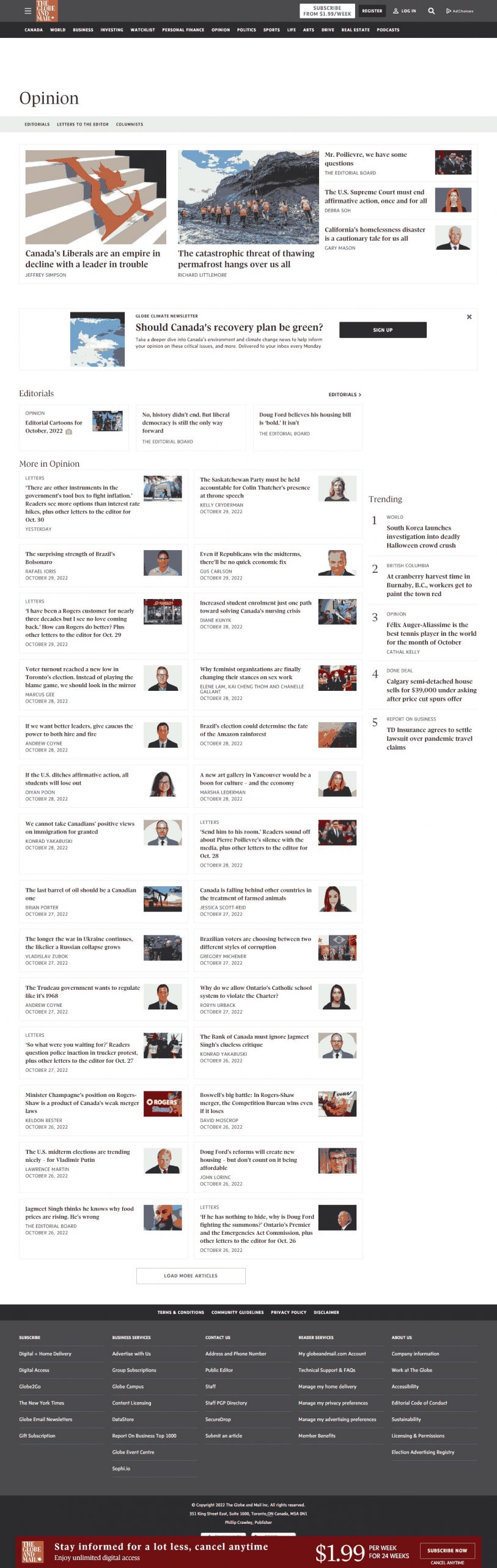 The Globe And Mail Website Copy and Content Writing​