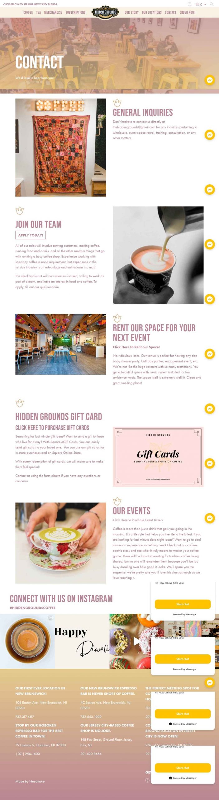 Hidden Ground Coffee Website Design