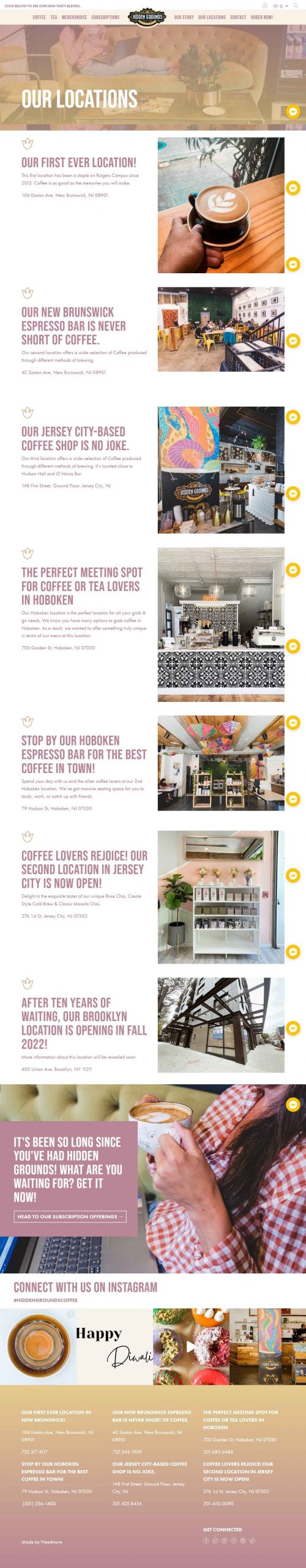 Hidden Ground Coffee Website Design