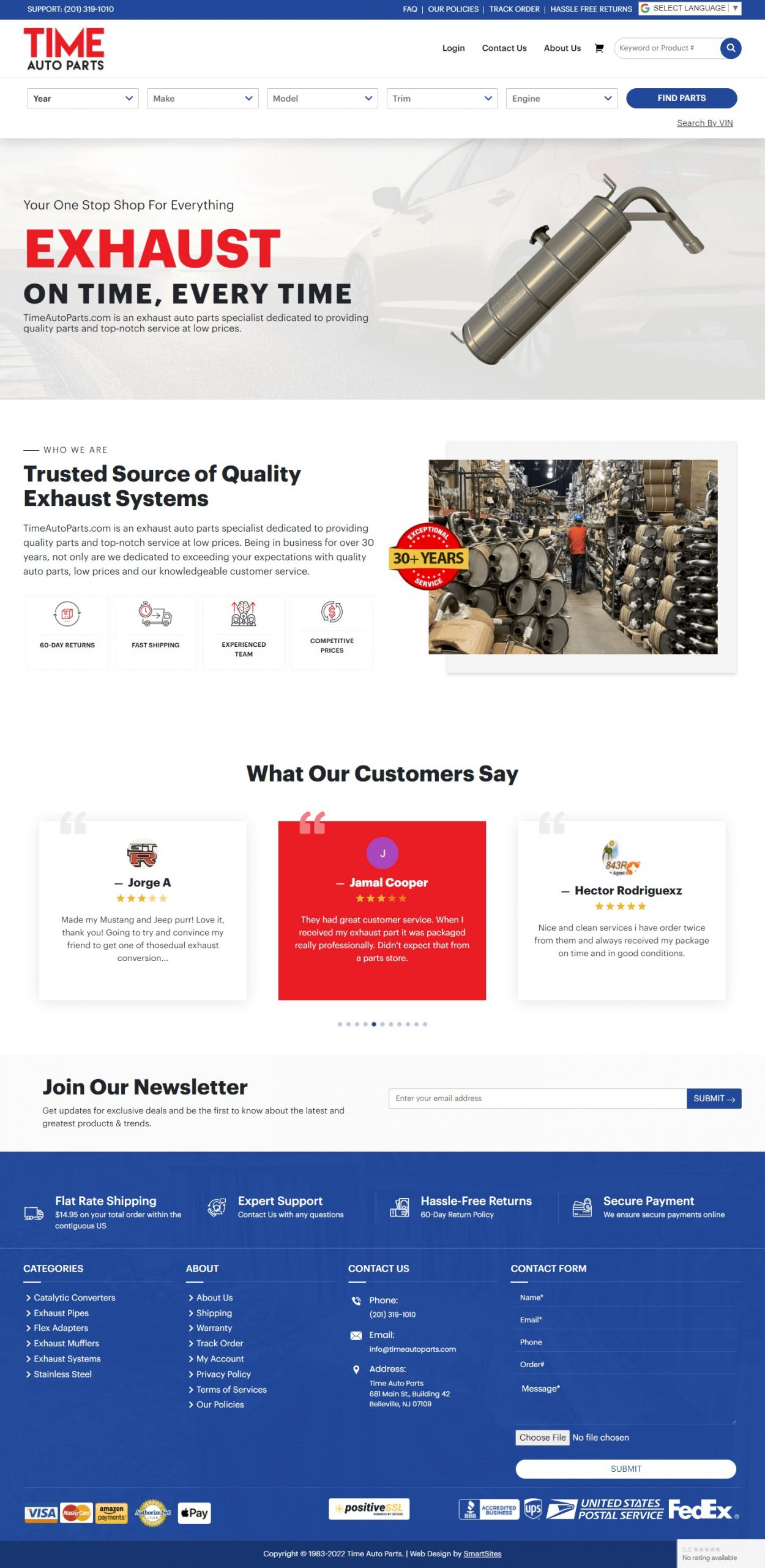 Time Auto Parts Website Development​