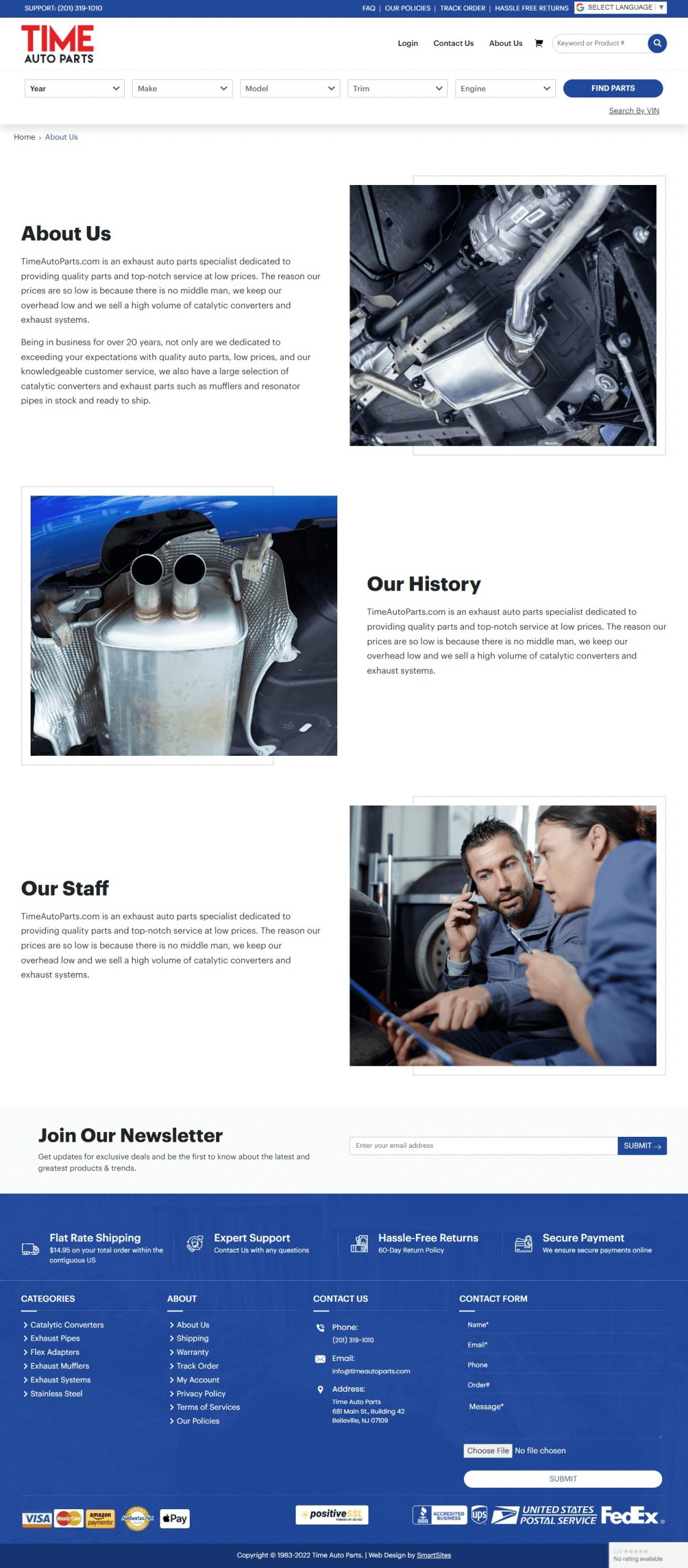 Time Auto Parts Website Development​