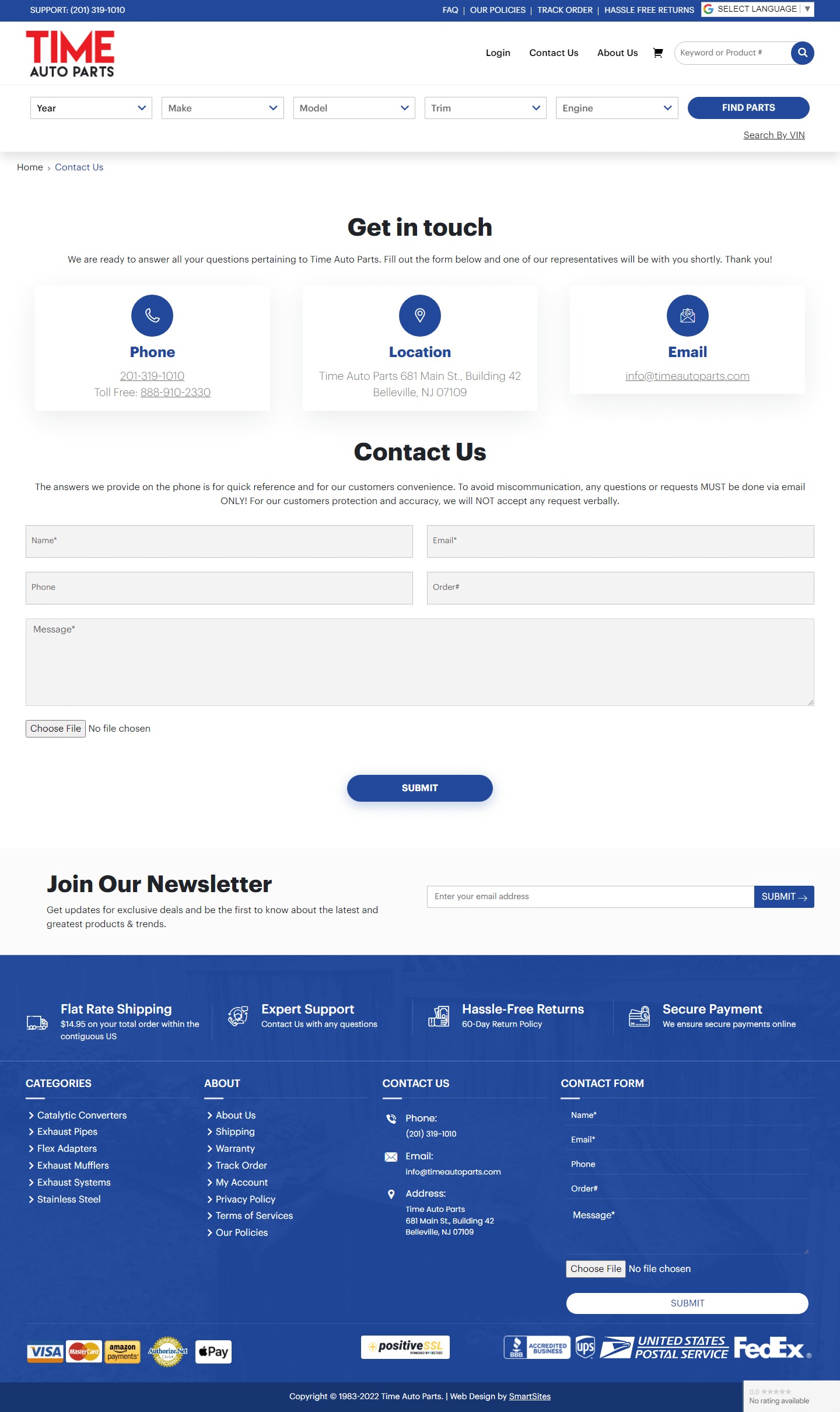 Time Auto Parts Website Development​