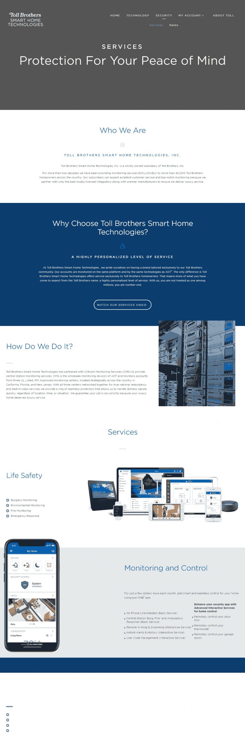 Toll Brothers Smart Home Website Copy and Content Writing​